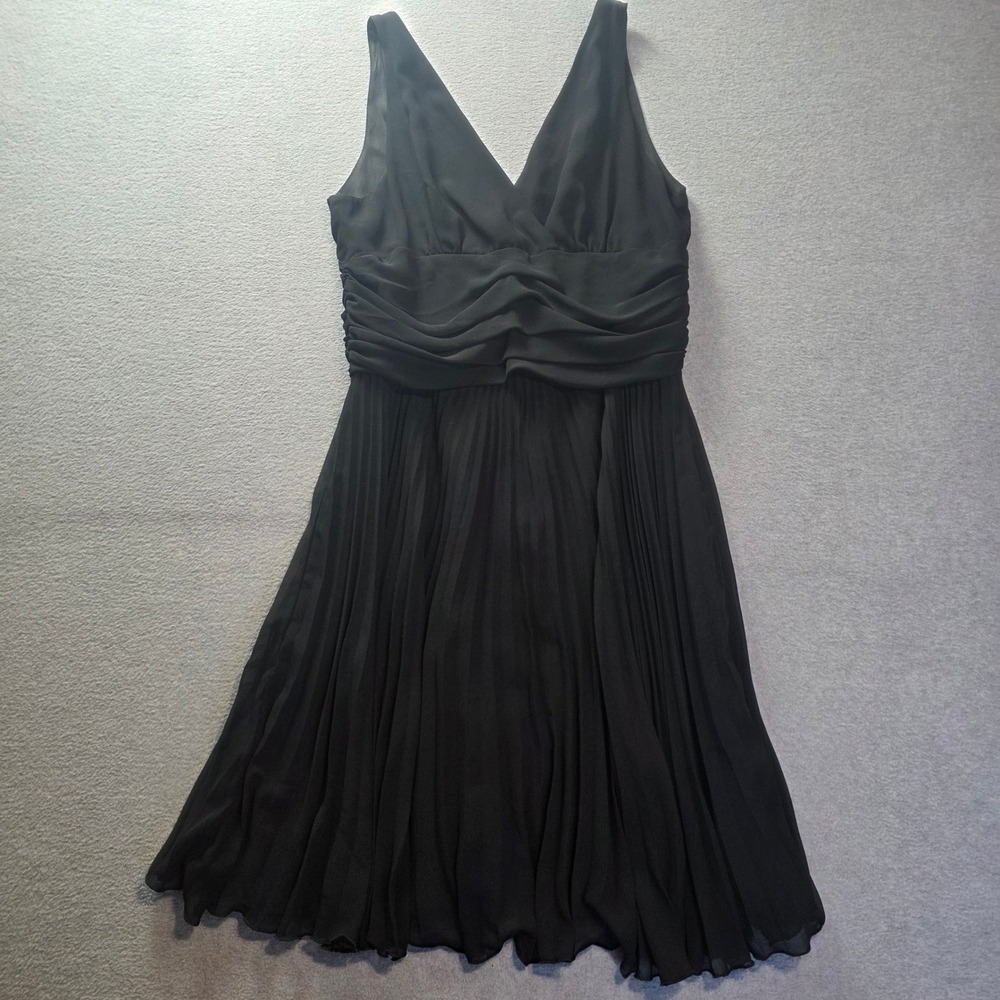 Jeffrey & Dara Evenings Black Pleated Cocktail Dress S/M Whimsgoth Romantic